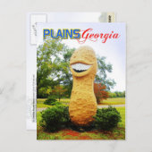 ピーナッツの微笑みの像，プレーンズ，ジョージア ポストカード (正面/裏面)