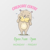 ピーナッツの漫画と可愛い幸せな笑顔のハムスター ウィンドウサイン (シート)