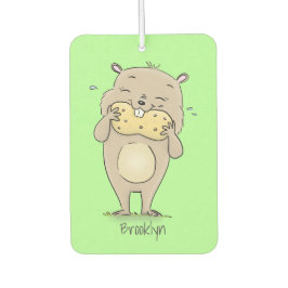 ピーナッツの漫画と可愛い幸せな笑顔のハムスター カーエアーフレッシュナー