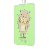 ピーナッツの漫画と可愛い幸せな笑顔のハムスター カーエアーフレッシュナー (左)