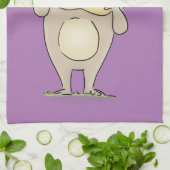 ピーナッツの漫画と可愛い幸せな笑顔のハムスター キッチンタオル (折り畳み)