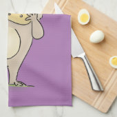 ピーナッツの漫画と可愛い幸せな笑顔のハムスター キッチンタオル (四つ折り)