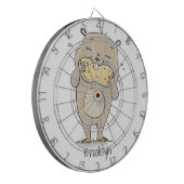 ピーナッツの漫画と可愛い幸せな笑顔のハムスター ダーツボード (正面左)