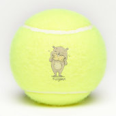 ピーナッツの漫画と可愛い幸せな笑顔のハムスター テニスボール (裏面)