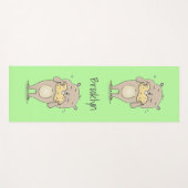 ピーナッツの漫画と可愛い幸せな笑顔のハムスター ヨガマット (正面(横))