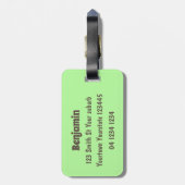 ピーナッツの漫画と可愛い幸せな笑顔のハムスター ラゲッジタグ (裏面縦)