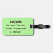 ピーナッツの漫画と可愛い幸せな笑顔のハムスター ラゲッジタグ (裏面横)