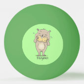 ピーナッツの漫画と可愛い幸せな笑顔のハムスター 卓球ボール (裏面)