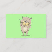 ピーナッツの漫画と可愛い幸せな笑顔のハムスター 名刺 (裏面)