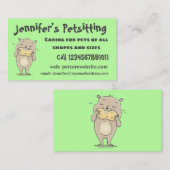 ピーナッツの漫画と可愛い幸せな笑顔のハムスター 名刺 (正面/裏面)