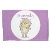 ピーナッツの漫画と可愛い幸せな笑顔のハムスター 枕カバー (正面)