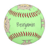 ピーナッツの漫画と可愛い幸せな笑顔のハムスター 野球ボール (裏面)