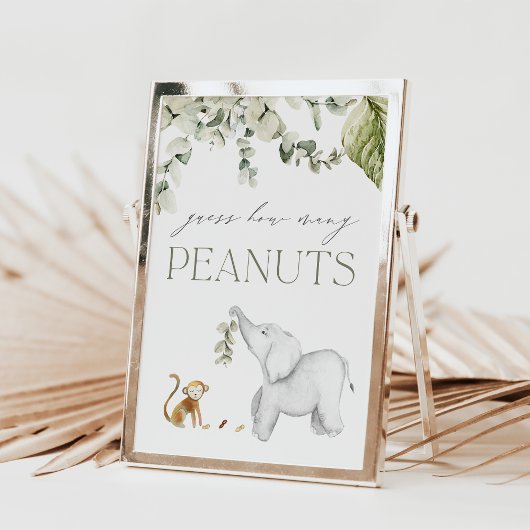 ピーナッツの赤ちゃんシャワーのゲームのサインの数を推測 ポスター