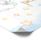 ピーナッツの青い金ゴールド象の赤ちゃんシャワーの数 ポスター (角)