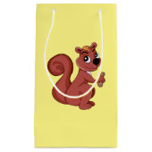 ピーナッツを使った可愛い漫画リス スモールペーパーバッグ (正面)