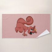 ピーナッツを使った可愛い漫画リス バスタオル (バスタオル)