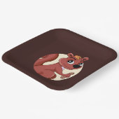 ピーナッツを使った可愛い漫画リス ペーパープレート (傾斜あり)