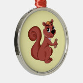 ピーナッツを使った可愛い漫画リス メタルオーナメント (右)