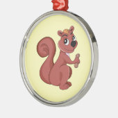ピーナッツを使った可愛い漫画リス メタルオーナメント (左)