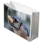 ピーナッツを持つ青いカケス ラージペーパーバッグ (正面アングル)