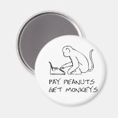 ピーナッツを支払う、取得サル – 磁石 (正面/裏面)