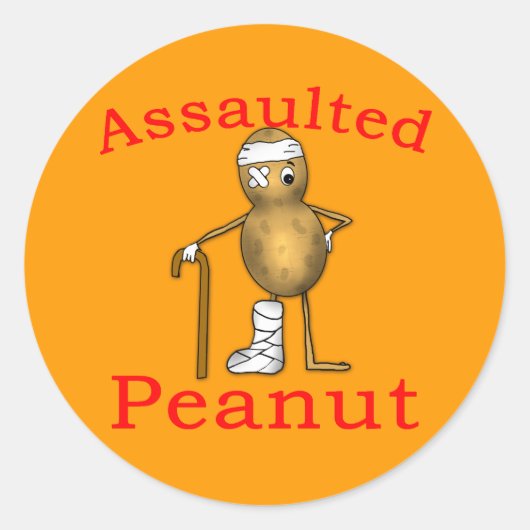 ピーナッツを襲った！最高のジョークTシャツ ラウンドシール (正面)