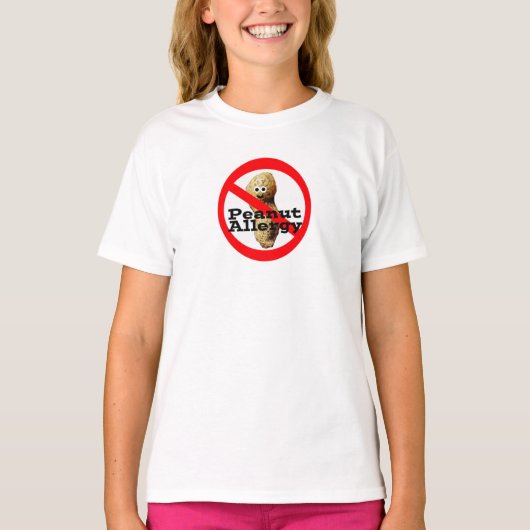 ピーナッツアレルギーの女の子のTシャツ Tシャツ (正面)