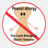 ピーナッツアレルギーステッカー ラウンドシール (正面)