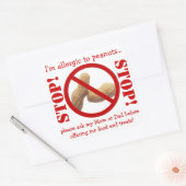 ピーナッツアレルギーパーティーまたは警告遠足 スクエアシール (封筒)