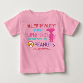 ピーナッツアレルギー注意！スーパーヒロイン女子Tシャツ ベビーTシャツ