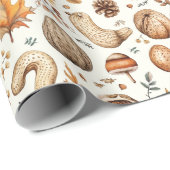 ピーナッツナッツとクルミの紅葉感謝祭 ラッピングペーパー (ロールコーナー)