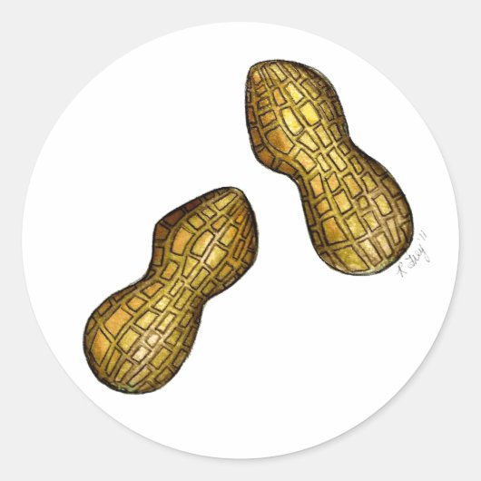 ピーナッツナッツボールパークピーナッツシェルナットのペア ラウンドシール (正面)