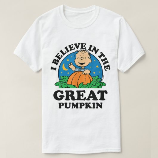 ピーナッツハロウィン信じIがパンプキ素晴らしン Tシャツ (デザイン正面)