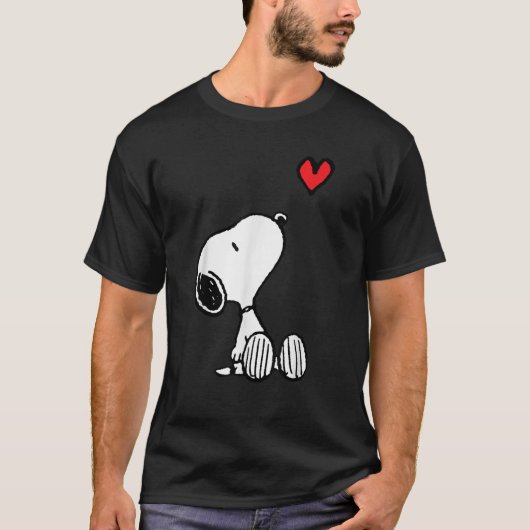ピーナッツハート座りスヌーピー Tシャツ (正面)