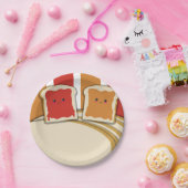 ピーナッツバターいちごゼリーお洒落誕生日 ペーパープレート (パーティー)