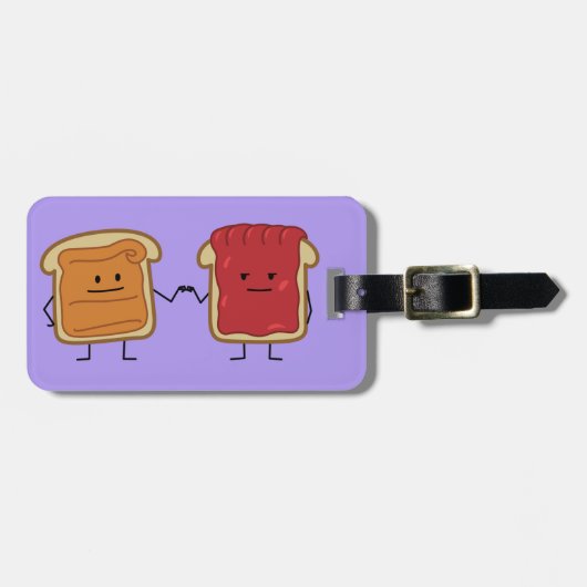 ピーナッツバターおよびゼリーの握りこぶしは友人のトーストをぶつけます ラゲッジタグ (正面横)