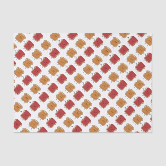 ピーナッツバターおよびゼリーの握りこぶしは友人のトーストをぶつけます 薄葉紙 (正面)