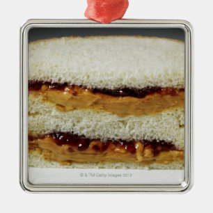 ピーナッツバターおよびゼリーサンドイッチ メタルオーナメント