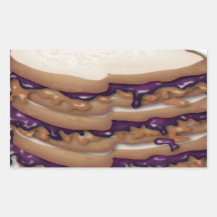 ピーナッツバターおよびゼリーサンドイッチ 長方形シール