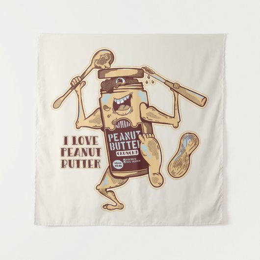 ピーナッツバターが大好き タペストリー (正面)