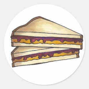 ピーナッツバターとグレープゼリーサンドPBJランチ ラウンドシール