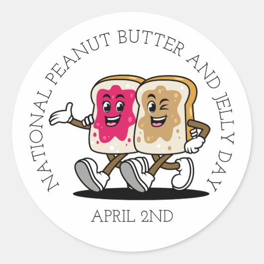 ピーナッツバターとジェリーの全国デー　４月２日　楽しいね！ ラウンドシール (正面)