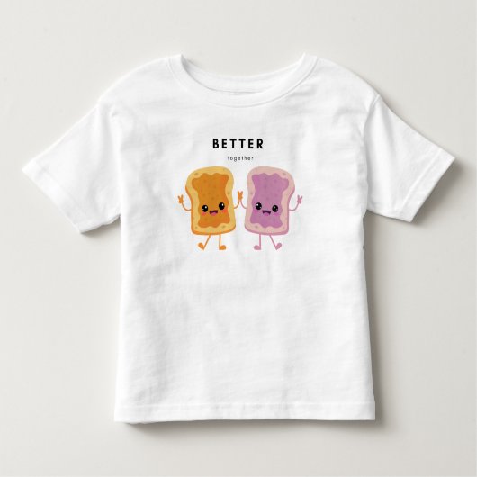 ピーナッツバターとジェリーシャツを一緒に良い トドラーTシャツ (正面)