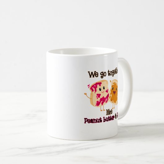 ピーナッツバターとゼリーのように一緒に行く コーヒーマグカップ (正面右)