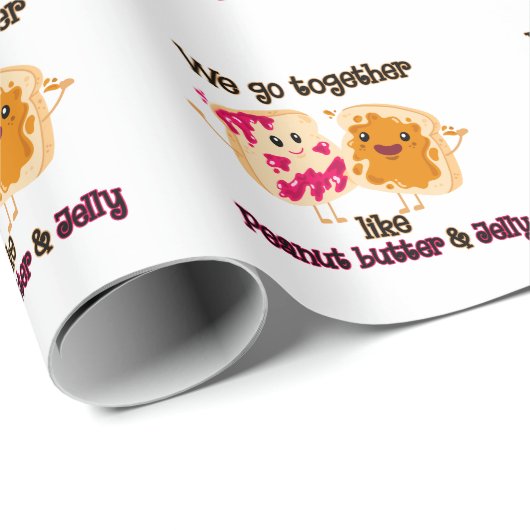 ピーナッツバターとゼリーのように一緒に行く ラッピングペーパー (ロールコーナー)