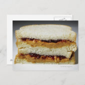 ピーナッツバターとゼリーのサンドイッチ。 ポストカード (正面/裏面)