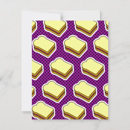 ピーナッツバターとゼリーをテーマにした-ブドウゼリー 招待状 (裏面)