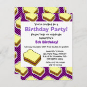 ピーナッツバターとゼリーをテーマにした-ブドウゼリー 招待状 (正面/裏面)