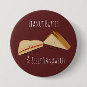 ピーナッツバターとゼリーサンドイッチ漫画の食べ物 缶バッジ (正面)