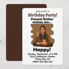 ピーナッツバターは私を幸せにしてくれる 誕生日パーティー 招待状